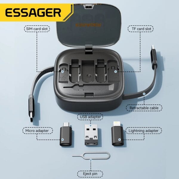 Estuche de carga multifuncional 4 en 1 de 60W  circular