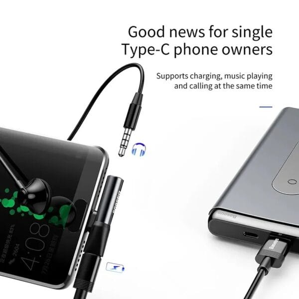 Adaptador de audio y carga USB Tipo C a Jack 35mm