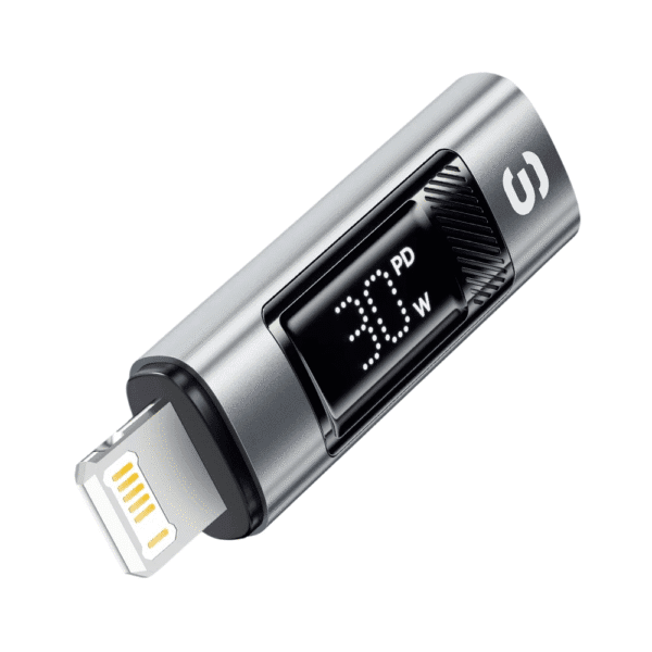 Adapatador USB-C a Lightning 30W con pantalla digital