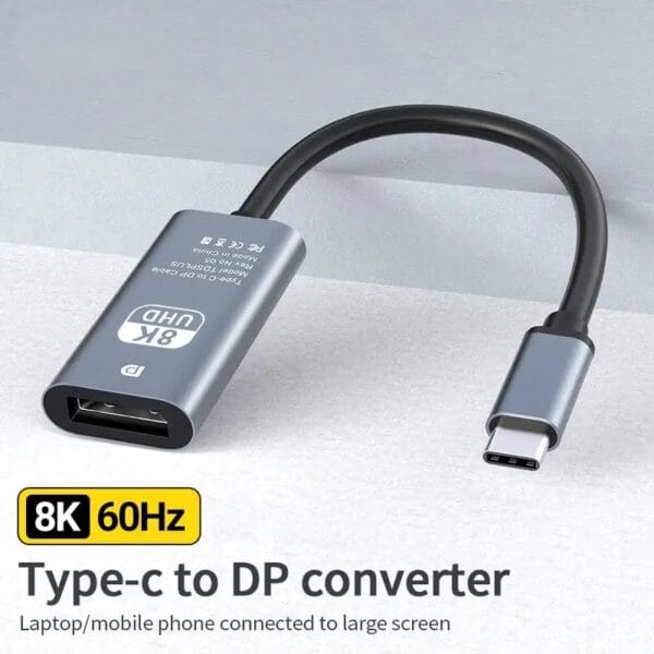 Convertidor USB-C a DisplayPort 8K HD