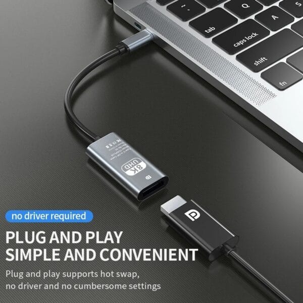 Convertidor USB-C a DisplayPort 8K HD