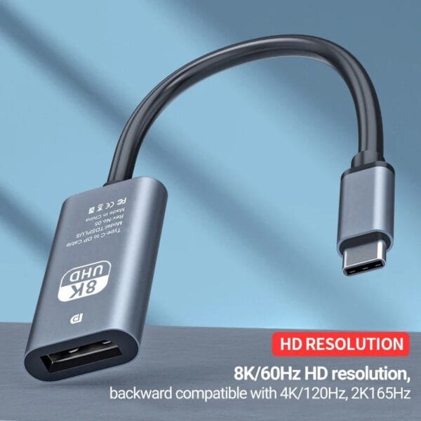 Convertidor USB-C a DisplayPort 8K HD