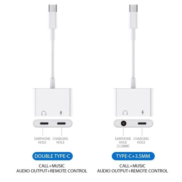 Adaptador Dual tipo C | Audio + Carga
